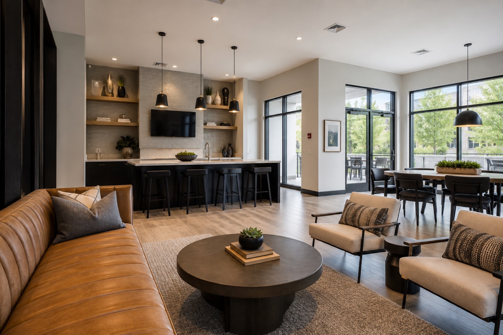 Clean, tour-ready amenity space at an Atlanta apartment community
